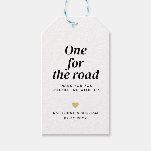 1つの道路の結婚感謝スナックの好意バッグ ギフトタグ (正面)