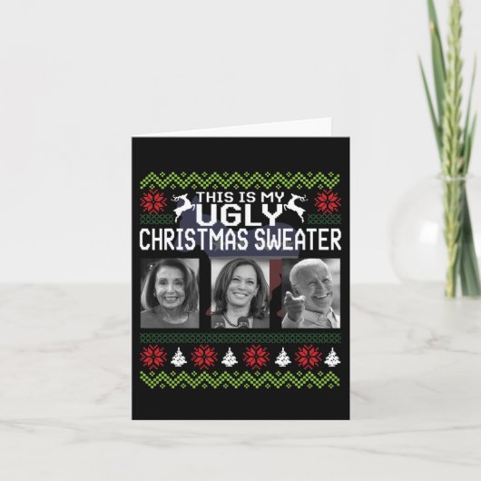 1つの醜いクリスマスセーターJoeバイデン氏・ハリス カード (正面)