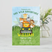 1つの野生の冒険|野生の1の|の最初誕生日 招待状 (スタンド正面)