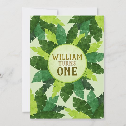 1つの野生の冒険|野生の1の|の最初誕生日 招待状 (裏面)