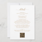 1つの金ゴールド書道で全て更新結婚 招待状 (裏面)