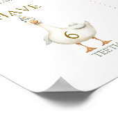 1つの間抜けガチョウ1番目の誕生日マイルストーンのサイン ポスター (角)