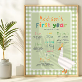 1つの間抜けグース1年目の誕生日マイルストーン ポスター