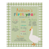 1つの間抜けグース1年目の誕生日マイルストーン ポスター (正面)