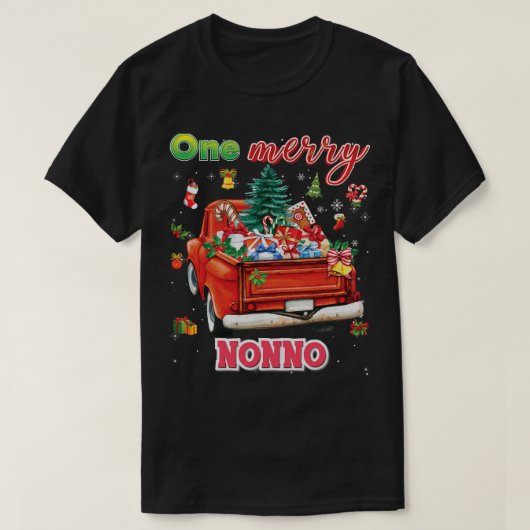 1つの非メリークリスマスの木のトラックセーター醜い Tシャツ (デザイン正面)