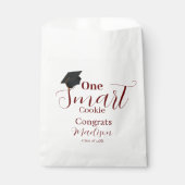 1つの頭が切れるクッキーのバーガンディ卒業パーティー フェイバーバッグ (正面)