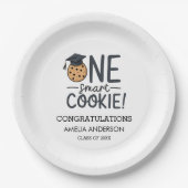 1つの頭が切れるクッキーの卒業クラス ペーパープレート (正面)