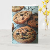 1つの頭が切れるクッキー最高の*フレンド*-誕生日 カード (黄色い花)