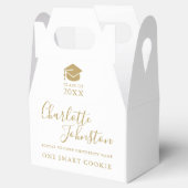 1つの頭が切れるCookie金ゴールドスクリプト卒業パーティー フェイバーボックス (オープン)