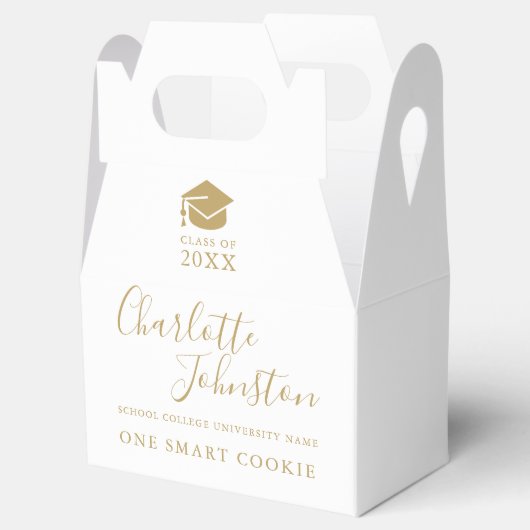 1つの頭が切れるCookie金ゴールドスクリプト卒業パーティー フェイバーボックス (オープン)