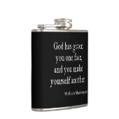 1つの顔を与えられる神はもう一人のシェークスピアを引用させます フラスク (右)