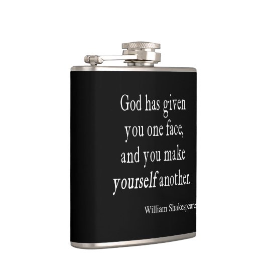 1つの顔を与えられる神はもう一人のシェークスピアを引用させます フラスク (右)