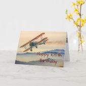 1つの飛行機モデル105番目のヴィンテージからのバイ誕生日 カード (黄色い花)