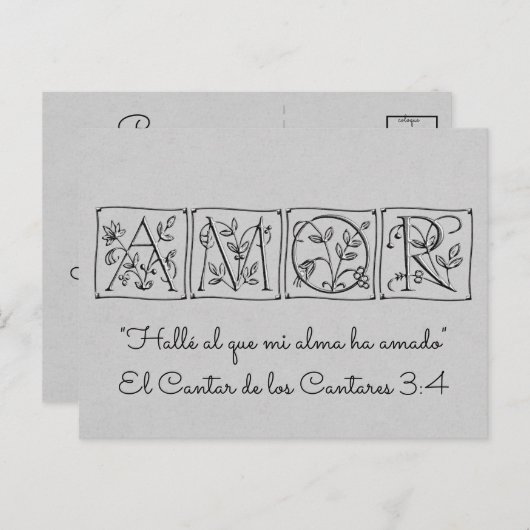 1つの魂の愛を見つ救けた~日付スペインの 案内ポストカード (正面/裏面)