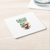 "1つの魔法の曲線、すべてのストレート：スマイル スクエアペーパーコースター (アングル)