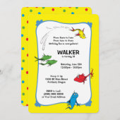 1つの魚2つの魚 – 最初の誕生日 招待状 (正面/裏面)