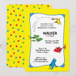 1つの魚2つの魚 – 最初の誕生日 招待状