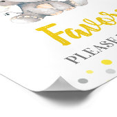 1つの黄色のドットを取る有利な象の赤ちゃんシャワー ポスター (角)