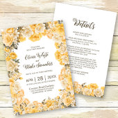 1つの黄色のフローラ結婚 招待状