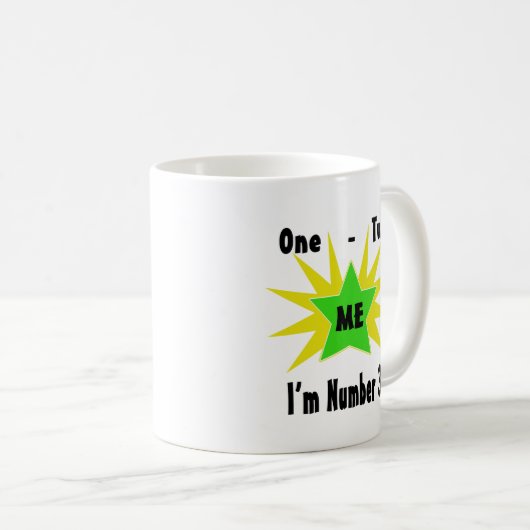 1つの2つの私の番号3 コーヒーマグカップ (正面右)