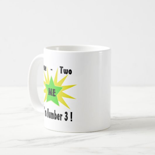 1つの2つの私の番号3 コーヒーマグカップ (正面左)