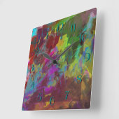 1つの2 スクエア壁時計 (傾斜)