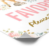 1つの/ピンクのフローラの森の動物を取る ポスター (角)