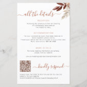 1つのBUDGET秋で恋の結婚式招待状 (裏面)