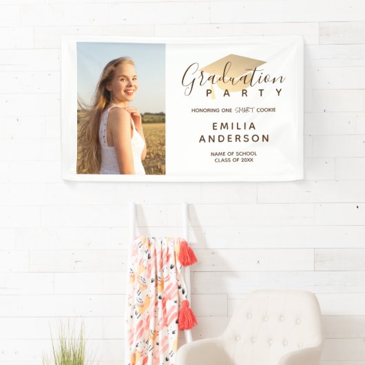 1つのCookieバナーの頭が切れる卒業パーティー 横断幕 (インサイチュ)