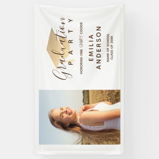 1つのCookieバナーの頭が切れる卒業パーティー 横断幕 (縦)