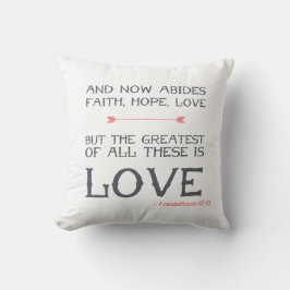 1つのCorinthiansの13:13% pipe%の聖書の詩の芸術 クッション