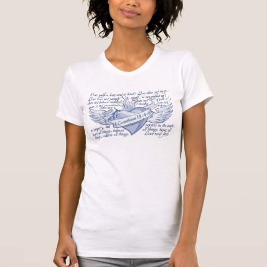 1つのCorinthians 13のハートによって破壊されるティー Tシャツ (正面)