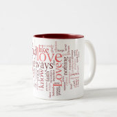 1つのCorinthians 13のワードの雲のマグ ツートーンマグカップ (正面右)