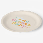 1つのGroovyベビー1番目の誕生日パーティー ペーパープレート (アングル)