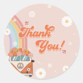 1つのGroovy 1st誕生日パーティー ラウンドシール (正面)