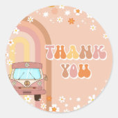 1つのGroovy 1st誕生日パーティー ラウンドシール (正面)