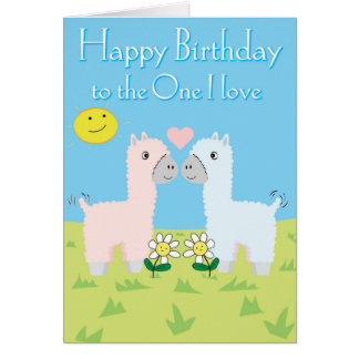 1つのI愛へのハッピーバースデー-アルパカの誕生日