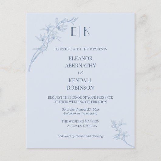 1つのinvitaに永遠の花モノグラム結婚すべて チラシ (正面)