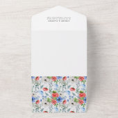 1つのInvita内の赤と白のフローラ オールインワン招待状 (外側)