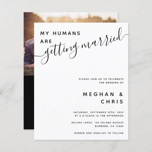 1つのQRコードで予算をすべて結婚式招待状 (正面/裏面)