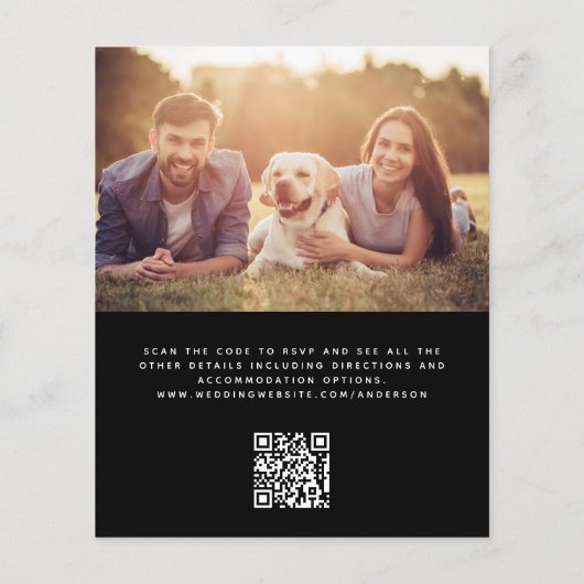 1つのQRコードで予算をすべて結婚式招待状 (裏面)