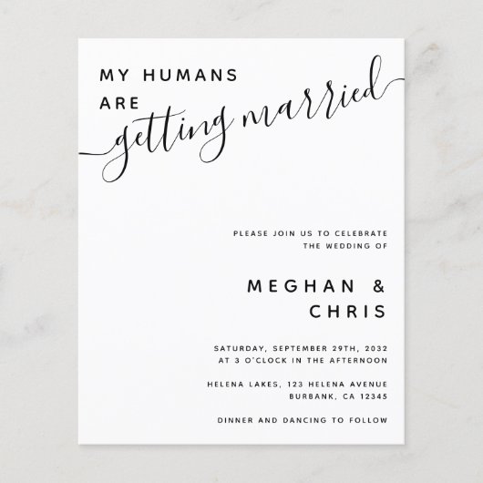 1つのQRコードで予算をすべて結婚式招待状 (正面)