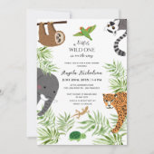 1つのQRコードで小さなワイルドワンベイビーシャワー 招待状 (正面)