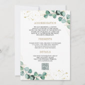 1つのQRコードに含まれるユーカリフォーマルス結婚金ゴールド 招待状 (裏面)