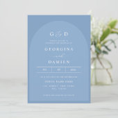 1つのQRコードに含まれるPeriwinkle Blue写真結婚すべて 招待状 (スタンド正面)