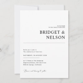 1つのQRコードのミニマル黒全結婚体 招待状