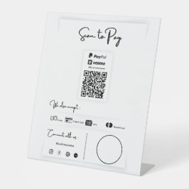 1つのQRコードを支払うSCN 台座サイン