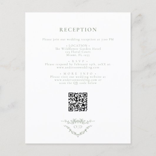 1つのQRコードグリーンビクトリアンで予算を全て結婚削減 チラシ (裏面)