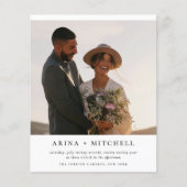 1つのQRコードフォトで予算のミニマル結婚リスト (正面)