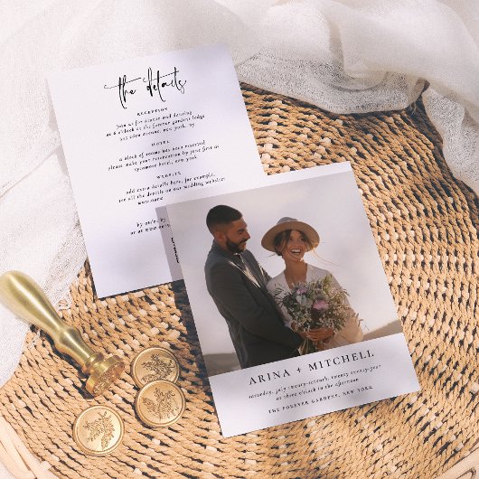 1つのQRコードフォトで予算のミニマル結婚リスト